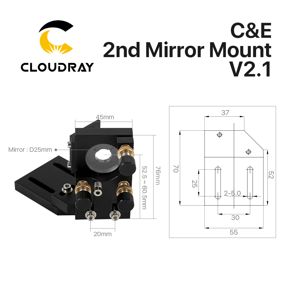 Cloudray CO2 Đen Thứ Hai Laser - đánh giá và giá Co2 Laser Mirror