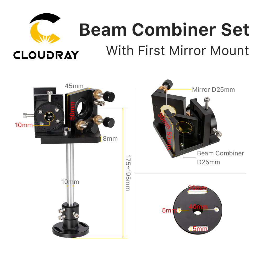 Cloudray Tia Bộ Combo Bộ 25Mm  - đánh giá và giá Co2 Laser Mirror